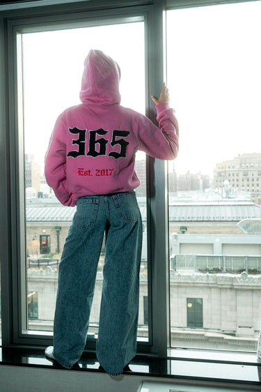 Academy Cropped Hoodie Pink