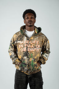 Live Full Or Die Empty Camo Zip Up Hoodie