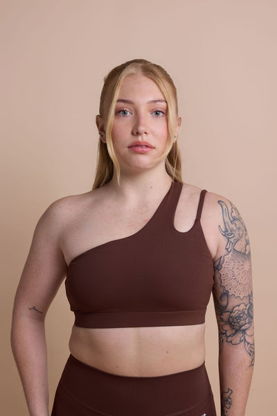 One-Shoulder Bra - Cocoa Pulse