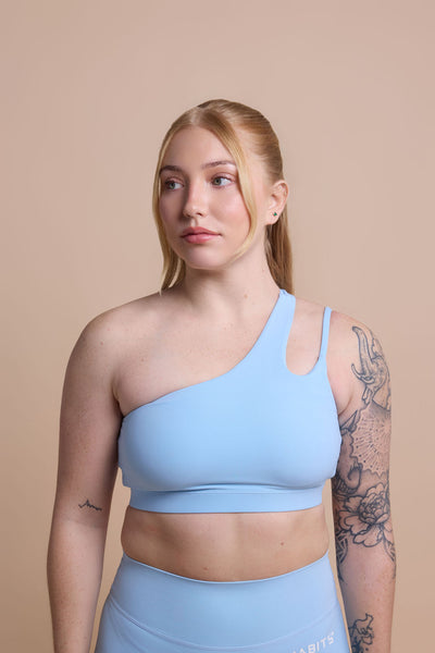 One-Shoulder Bra - Sky Blue